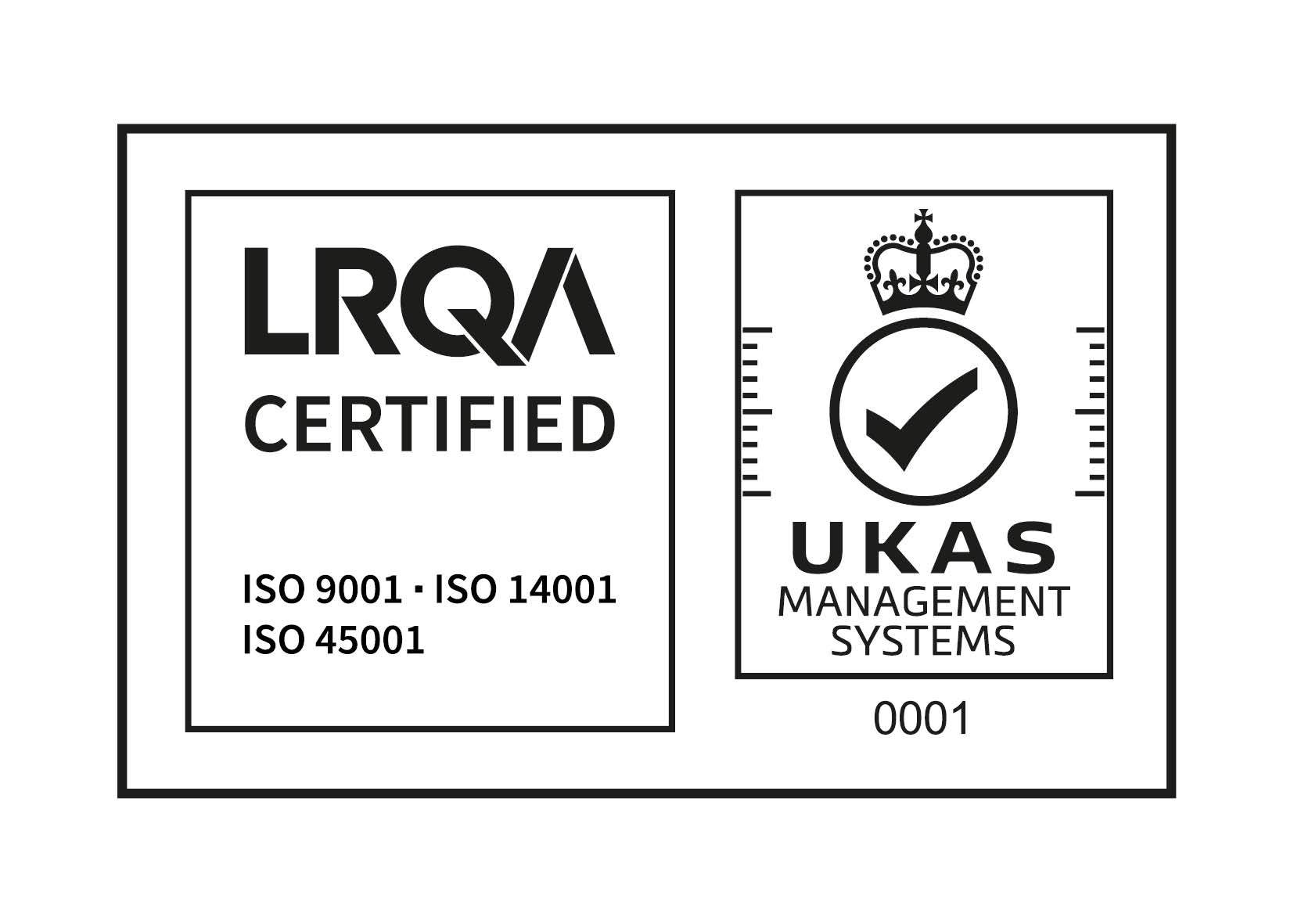 UKAS AND ISO 9001; ISO 14001; ISO 45001 - RGB
